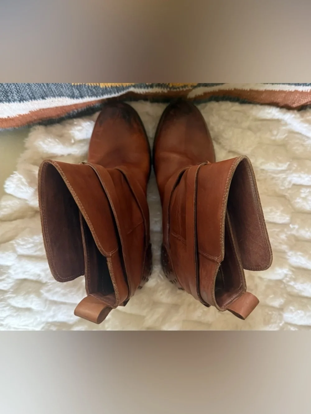 Vintage Foundry Co Sherry Ankle Boots Brown Leather Buckle Women’s 7 Moto Boho